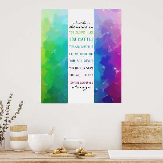 Poster Dans cette classe arc-en-ciel (Cuisine)
