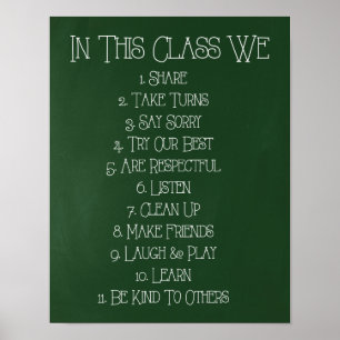 Poster Dans Cette Classe, Nous...