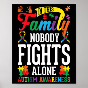 Poster Dans Cette Famille, Personne ne combat seul les ad