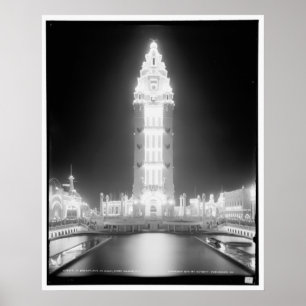 Poster Dans Dreamland la nuit, Coney Island, N.Y. c1905