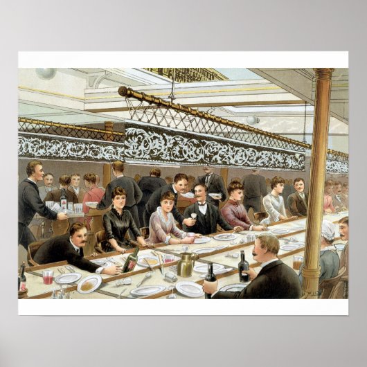 Poster Dans la baie, Diner Heure - Une houle de l'océan o (Devant)