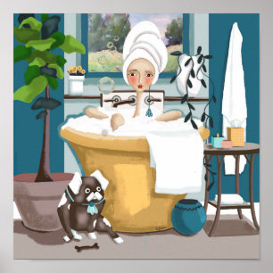 Poster Dans la baignoire