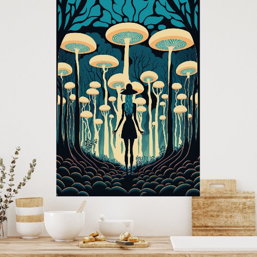 Poster Dans La Forêt Des Champignons (Cuisine)