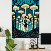 Poster Dans La Forêt Des Champignons (Bureau à domicile)