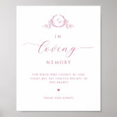 Poster Dans la mémoire aimée, Script Monogram Mauve Rose (Devant)