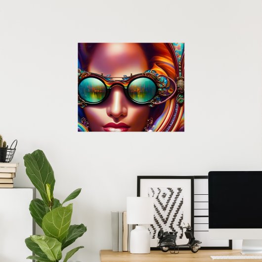 Poster Dans la vue AI Imaginaire Art numérique Imprimer V (Bureau à domicile)