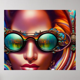Poster Dans la vue AI Imaginaire Art numérique Imprimer V