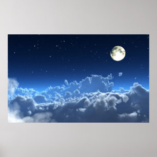 Poster Dans l'affiche pâle de clair de lune
