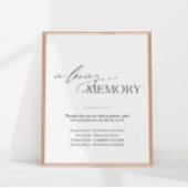 Poster Dans l'amour mémoire mariage panneau de table