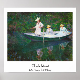 Poster Dans le bateau norvégien chez Giverny Claude Monet