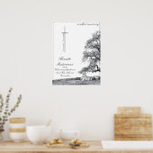 Poster Dans le deuil silencieux - arbre sur pré (Cuisine)