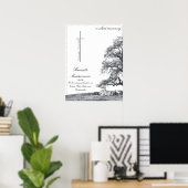 Poster Dans le deuil silencieux - arbre sur pré (Bureau à domicile)