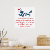 Poster Dans Le Domaine Des Idées - Citation De Persévéran (Cuisine)