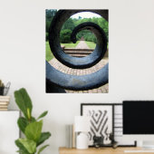 Poster Dans le jardin (Bureau à domicile)