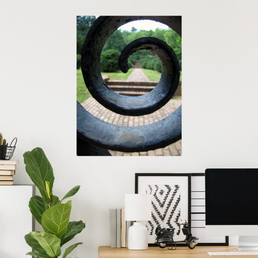 Poster Dans le jardin (Bureau à domicile)