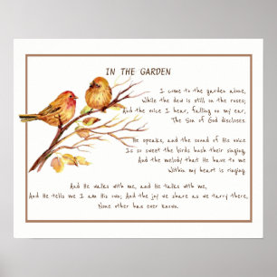 Poster ~Dans le jardin Conforting Hymn Garden Oiseaux Art