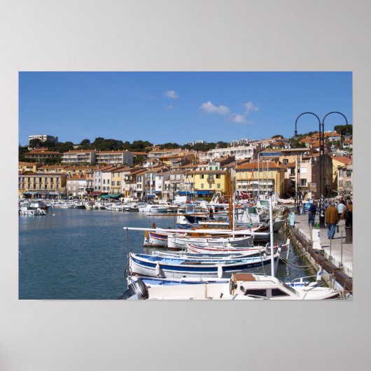 Poster Dans le port du village de Cassis. pêche et (Devant)