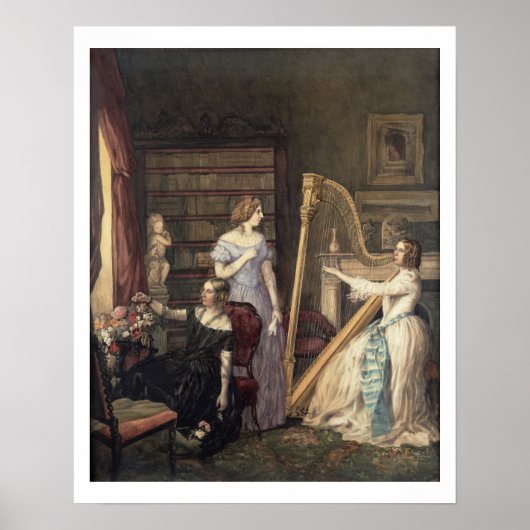 Poster Dans le salon de dessin (avec papier) (Devant)
