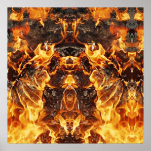 Poster Dans les flammes
