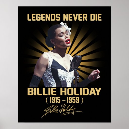 Poster Dans Les Souvenirs De Billie Holiday Music Legend (Devant)