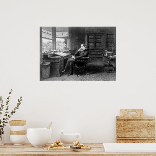 Poster Dans l'étude de Charles Dickens (Cuisine)