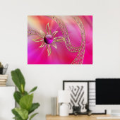 Poster Dans l'impression de dégradé de rayon (Bureau à domicile)