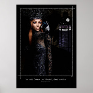 Poster Dans l'obscurité de la nuit, elle attend