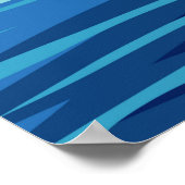 Poster Dans l'océan. Belles grandes vagues et bleu (Coin)