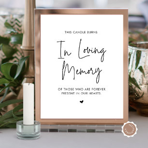 Poster Dans Love Memory Candle, Mariage Memorial Table