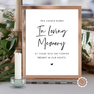 Poster Dans Love Memory Candle, Mariage Memorial Table