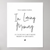 Poster Dans Love Memory Candle, Mariage Memorial Table (Devant)