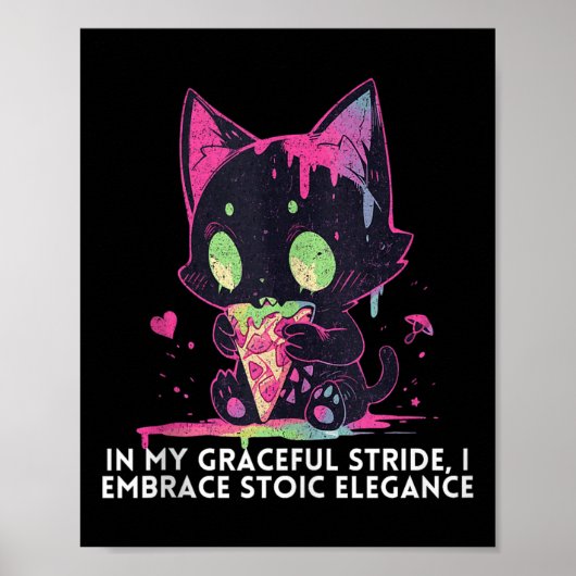 Poster Dans Ma Bande gracieuse, J'Embrasse Le Chat Élégan (Devant)