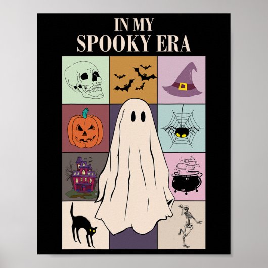 Poster Dans Mon Époque Éffrayante Fun Ghost Retro Hallowe (Devant)