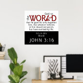 Poster Dans Sa Parole-Jean 3:16 Écriture (Bureau à domicile)