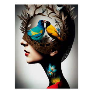 Poster Dans sa tête Oiseaux 2