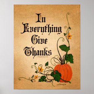 Poster "Dans tout ce qui donne merci" Thanksgiving Citrou