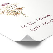 Poster Dans toutes les choses donnent Merci Automne Fleur (Coin)