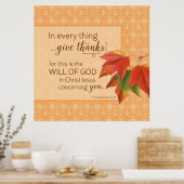 Poster Dans Toutes Les Choses Remercient - 1 Thes. 5:18 (Cuisine)