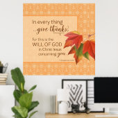 Poster Dans Toutes Les Choses Remercient - 1 Thes. 5:18 (Bureau à domicile)