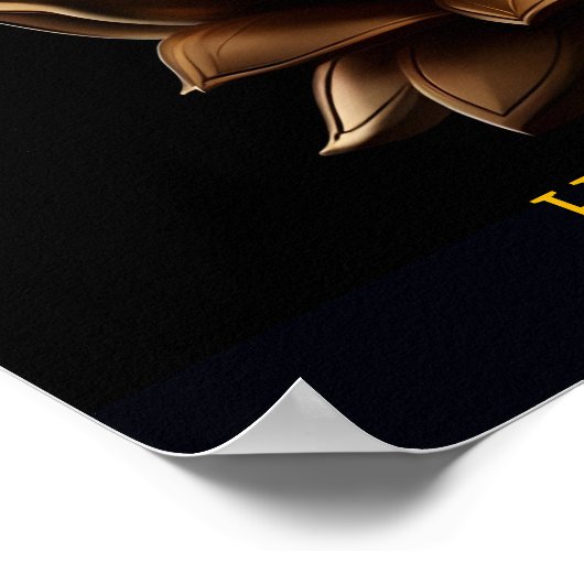 Poster Dans un cadre serein, un superbe Bouddha doré est (Coin)