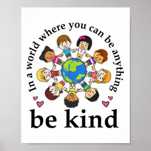 Poster Dans Un Monde Être Des Enfants Gentils Terre Journ