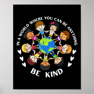 Poster Dans Un Monde Être Des Enfants Gentils Terre Journ