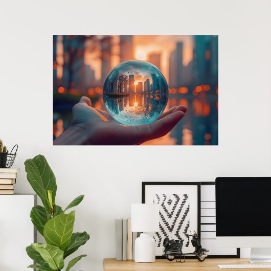 Poster Dans une sphère (Bureau à domicile)