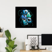Poster Danse 3D (printemps) (Bureau à domicile)