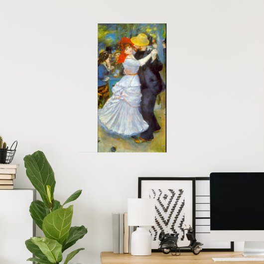 Poster Danse à Bougival par Pierre Renoir (Bureau à domicile)
