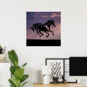 Poster Danse à cheval au coucher du soleil (Bureau à domicile)