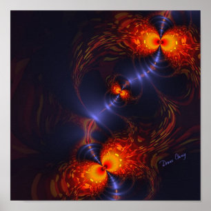 Poster Danse amusante des yeux - Indigo et Gold Sight