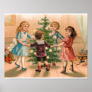 Poster Danse autour de l'arbre de Noël