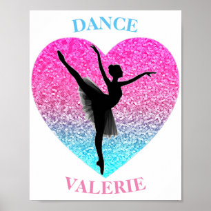 Poster Danse Ballerina avec/ Nom personnalisé