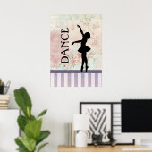 Poster Danse - Ballerina Silhouette sur Arrière - plan Vi (Bureau à domicile)